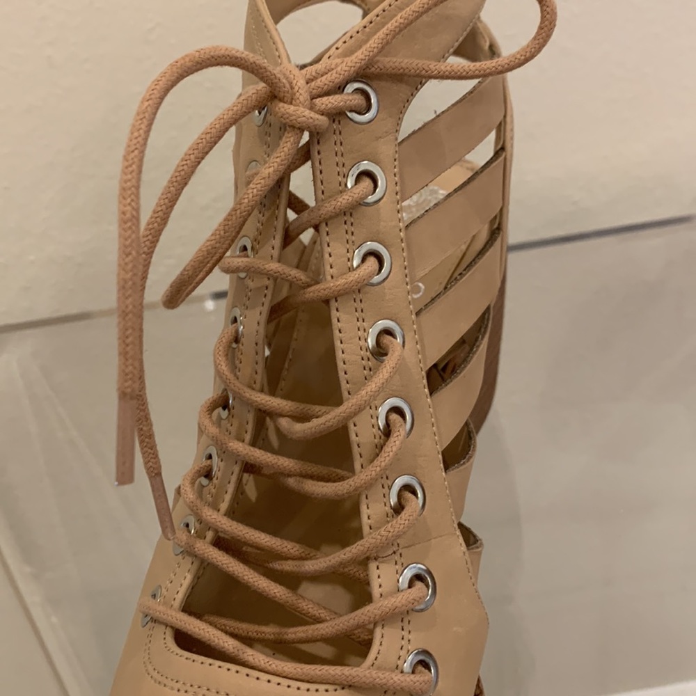 Vince Camuto natural lace-up caged sandals - Picture 5 of 8